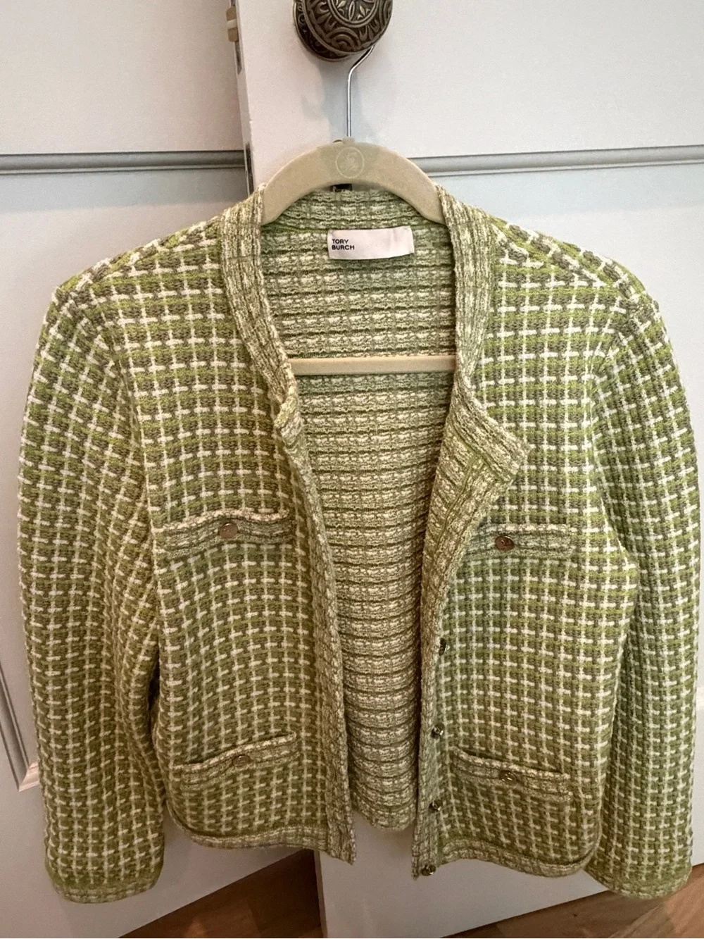 Tory Burch Kendra Jacquard Cardigan and Sweater Skirt